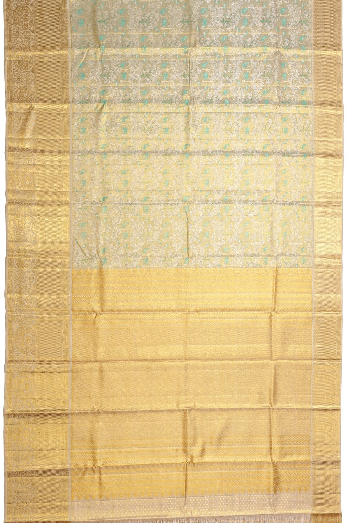 Sandal Kanchipuram Tissue Silk Saree - Image 2