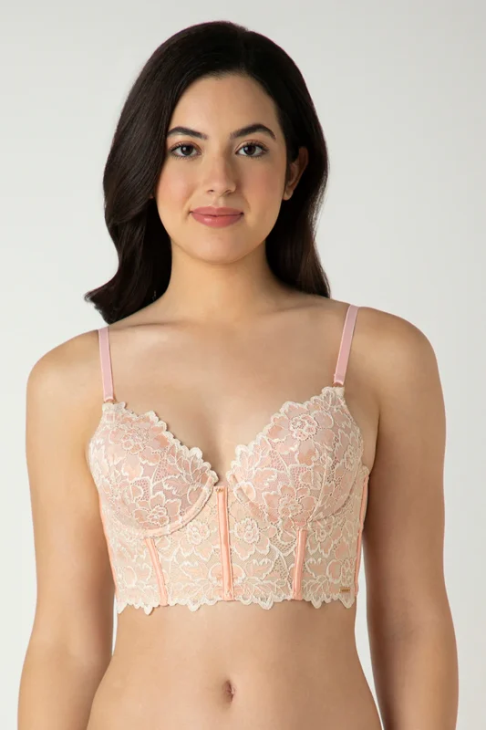 Femme Lace Padded Non-Wired Longline Bra