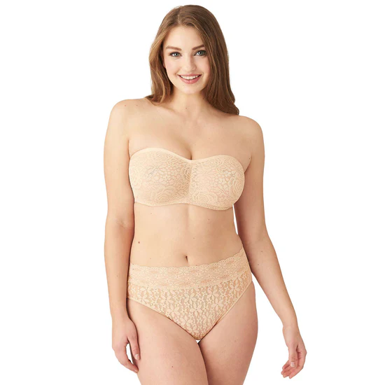 Non Padded Wired Half Cup Bridal Wear Plus Size Strapless Lace Bra - Image 5