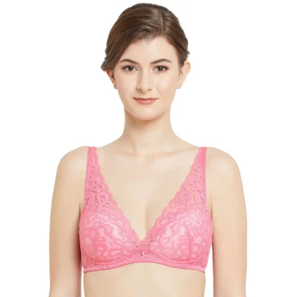 Mystique Padded Non-wired 3/4th Cup Bridal Wear Medium coverage Lace Bra