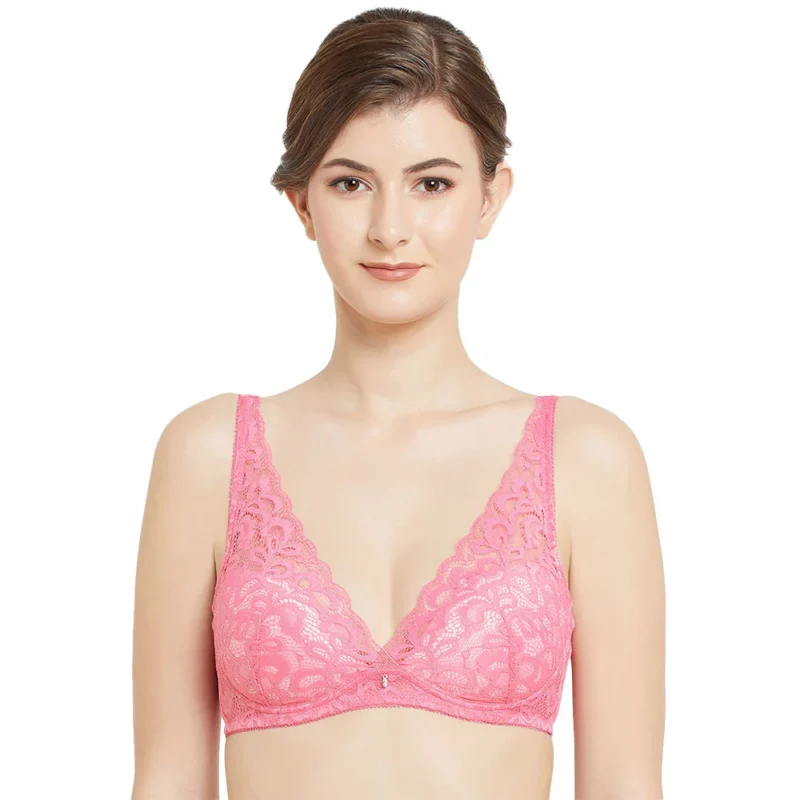 Mystique Padded Non-wired 3/4th Cup Bridal Wear Medium coverage Lace Bra