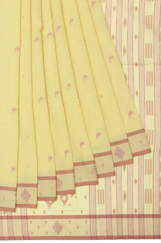 Neon Yellow Bengal Jamdani Saree