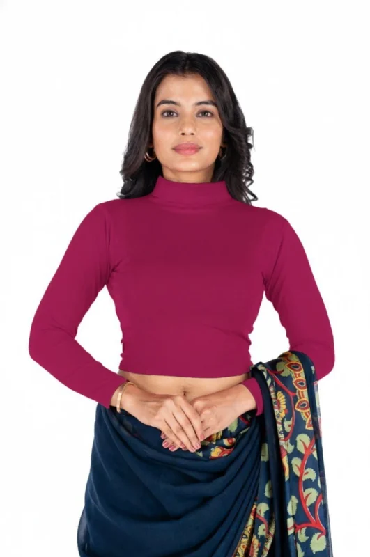 Full Sleeve Band collar Women Blouse
