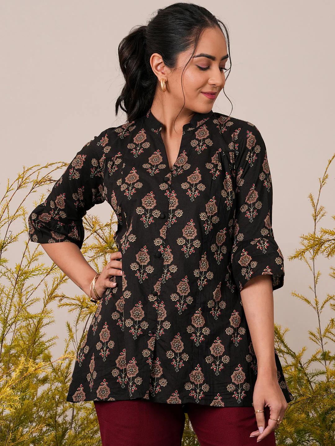 A-Line Printed Cotton A-Line Kurti