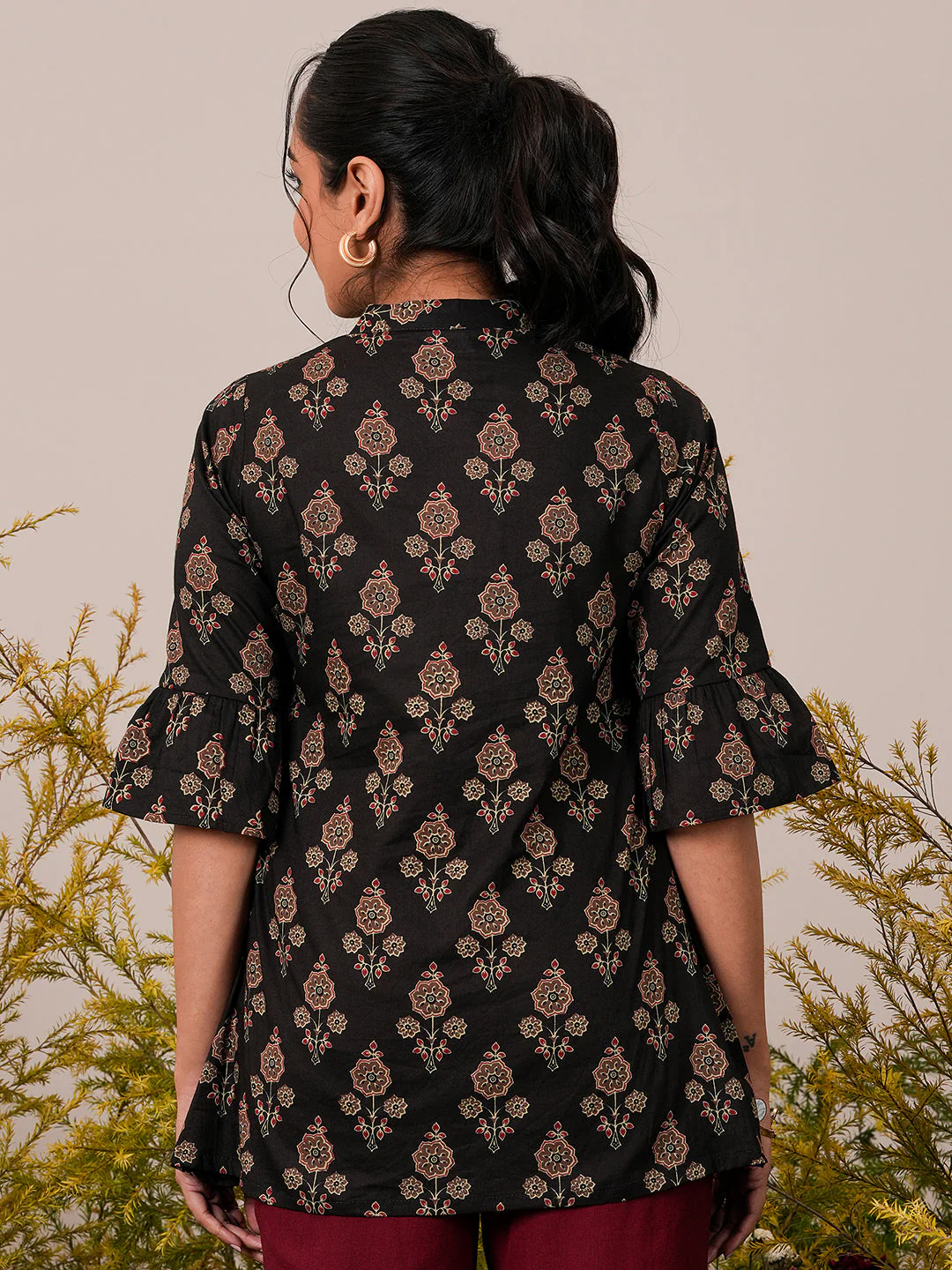 A-Line Printed Cotton A-Line Kurti - Image 4