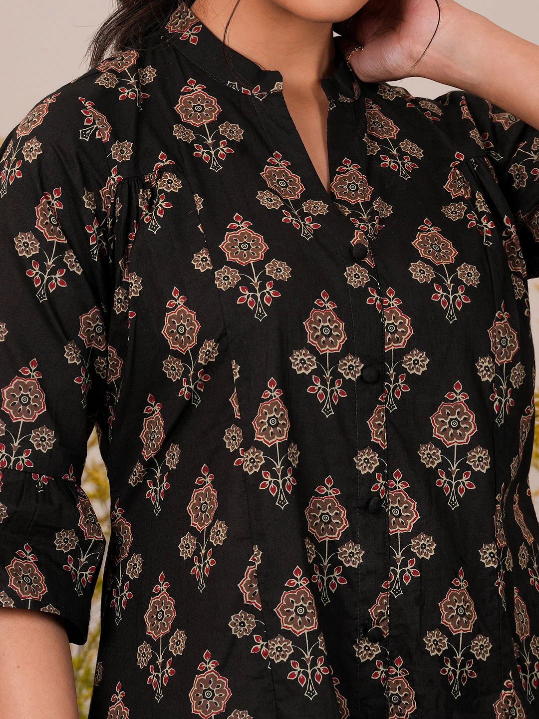A-Line Printed Cotton A-Line Kurti - Image 5