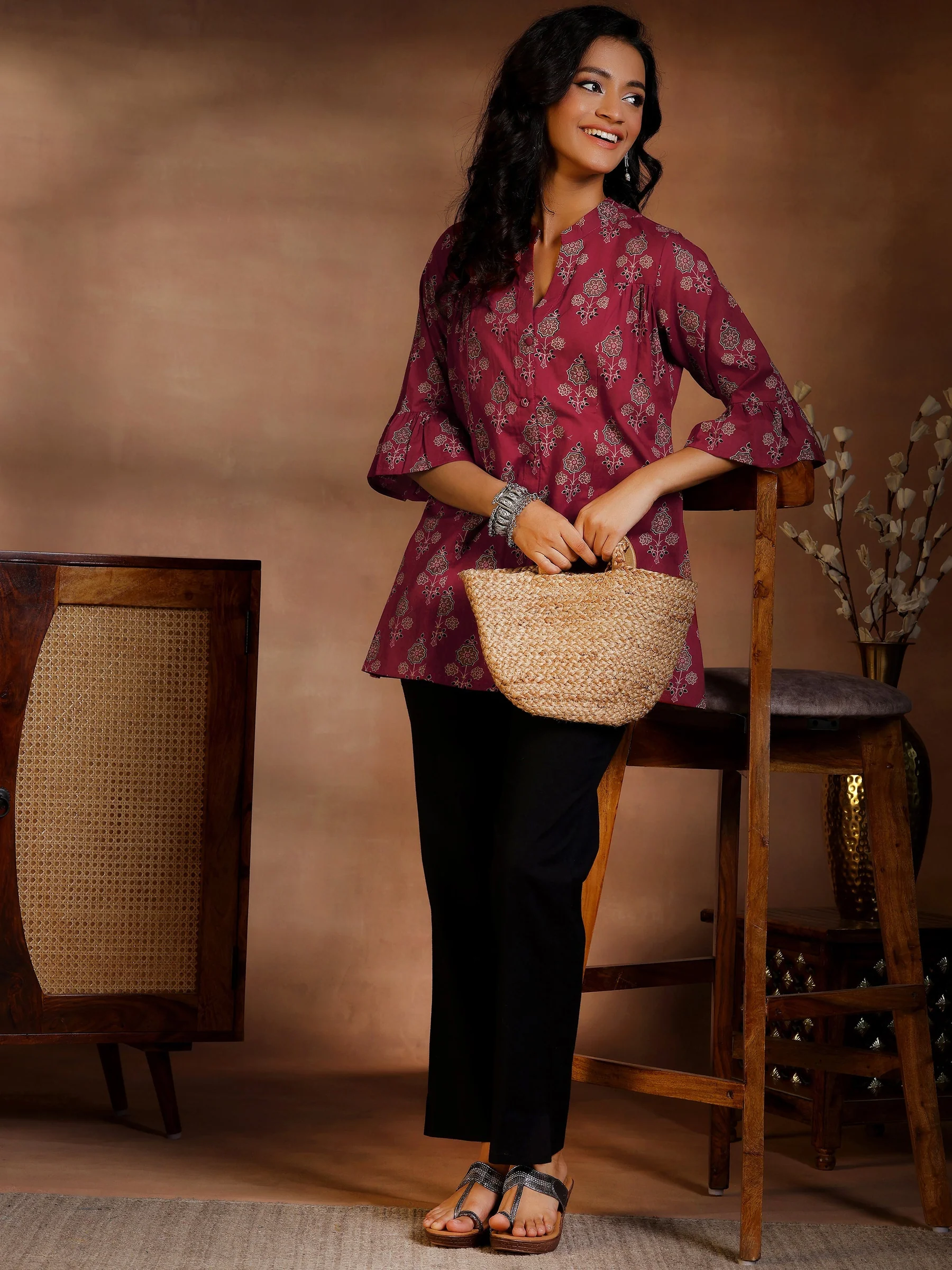 A-Line Printed Cotton A-Line Kurti - Image 9