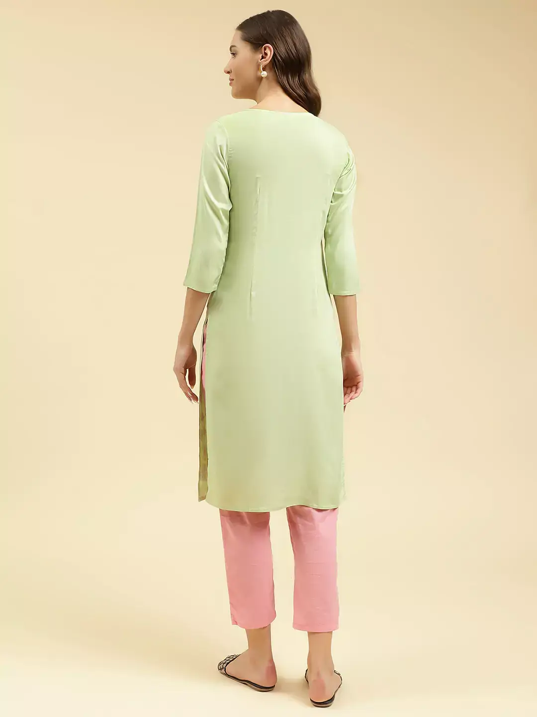 Gul Pista Green Kurti - Image 2